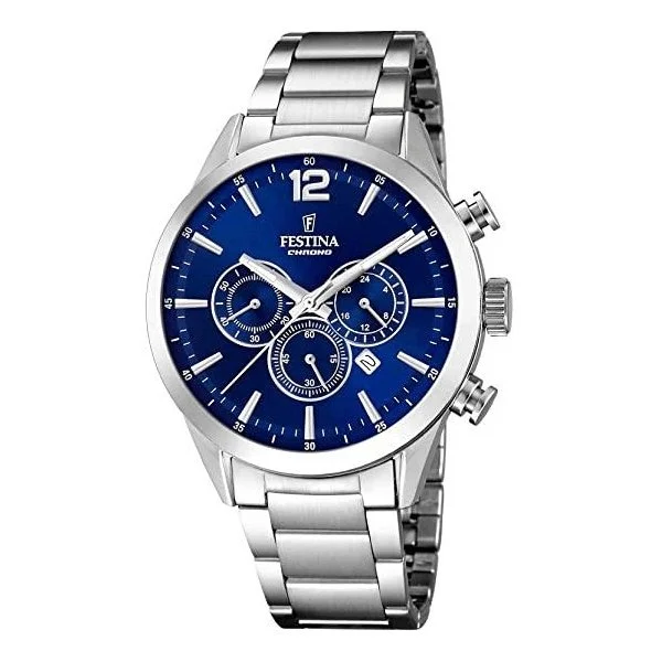 Festina Watch Blue Timeless Chrono Stainless Steel F20343-7