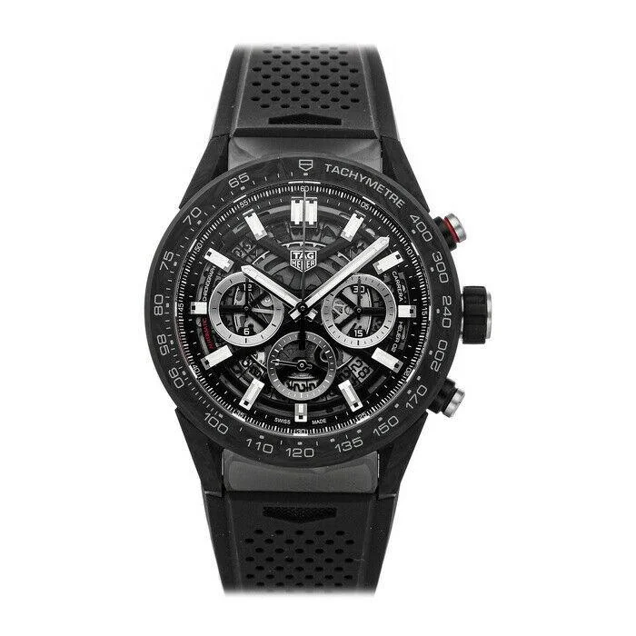 Tag Heuer Men's CBG2A91.FT6173 Carrera Chronograph Black Rubber Watch