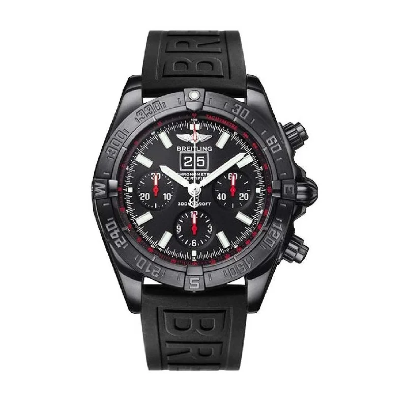 Breitling Men's M4435911-BA27-153S Windrider Blackbird Chronograph Black Rubber Watch