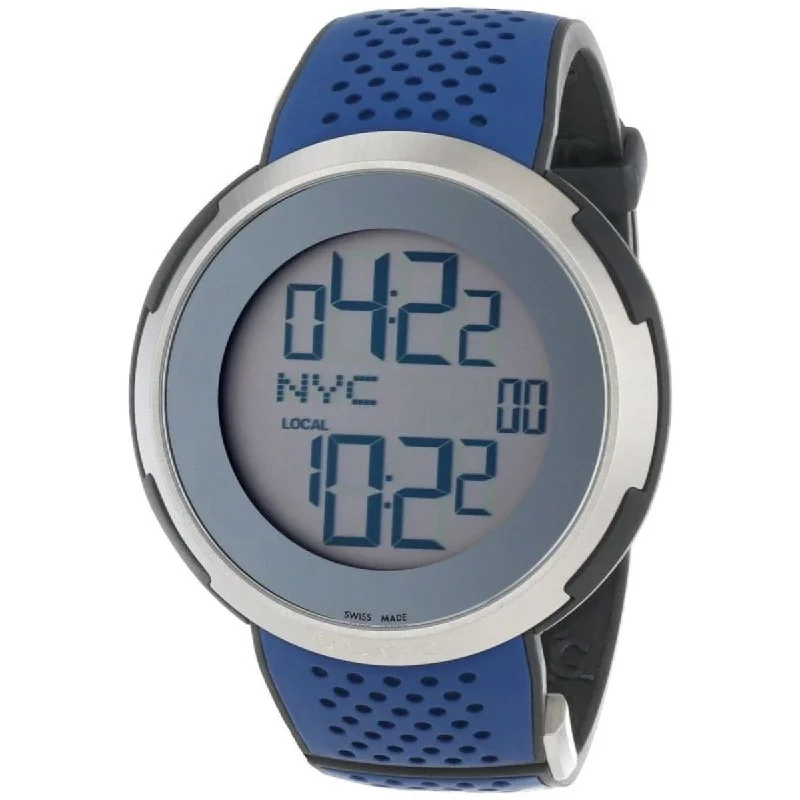 Gucci Men's YA114105 I-Gucci Digital Blue Rubber Watch