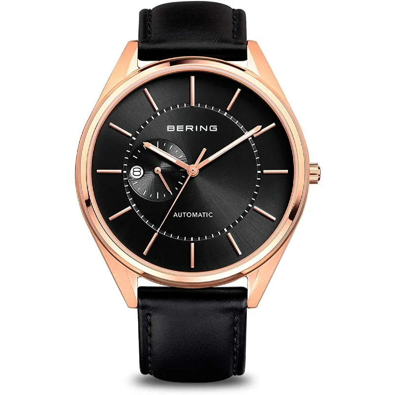 Bering Men's 16243-462 Bering Black Leather Watch