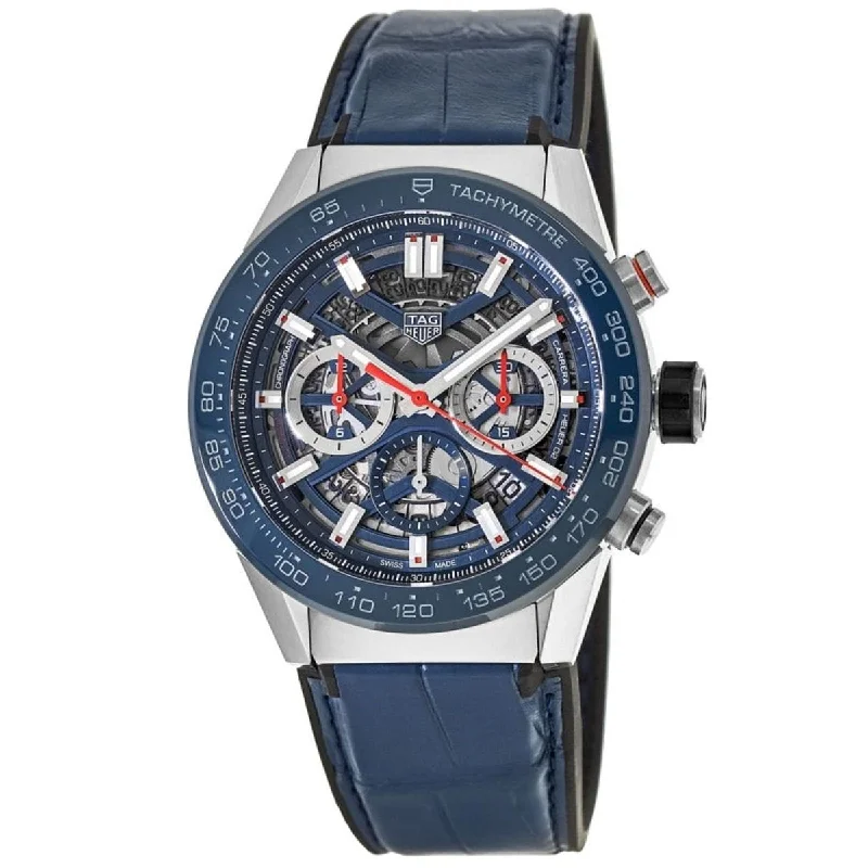 Tag Heuer Men's CBG2011.FC6430 Carrera Chronograph Blue Leather Watch