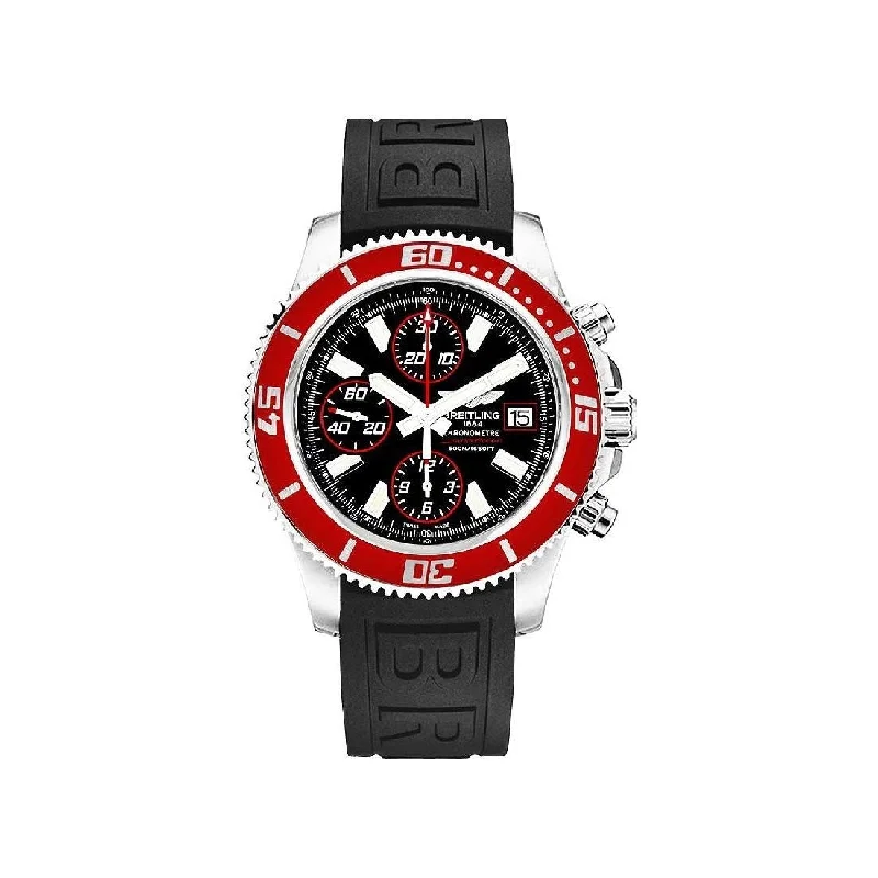 Breitling Men's A13341X9-BA81-152S Superocean Chronograph II Chronograph Black Rubber Watch