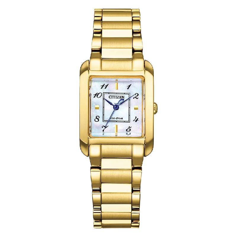 CITIZEN ECO-DRIVE LADIES WATCH MOTHER-OF-PEARL DIAL - EW5602-81D