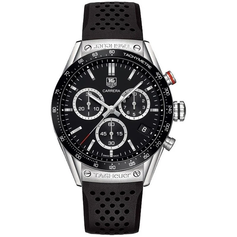 Tag Heuer Men's CV1A10.FT6019 Carrera Chronograph Black Rubber Watch