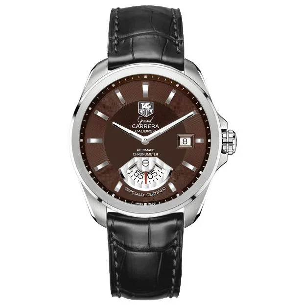 Tag Heuer Men's WAV511C.FC6224 Grand Carrera Black Leather Watch