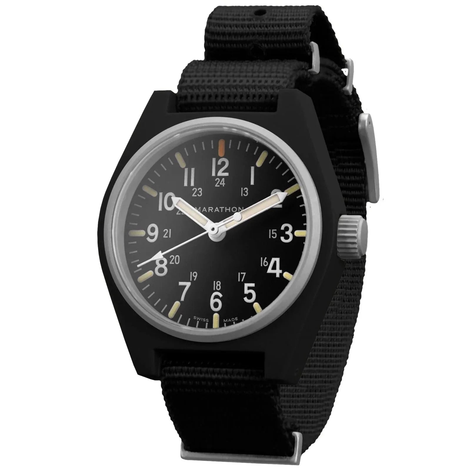 Marathon General Purpose Quartz with MaraGlo (GPQ) - 34mm No Government Markings Black WW194009-BK-NGM