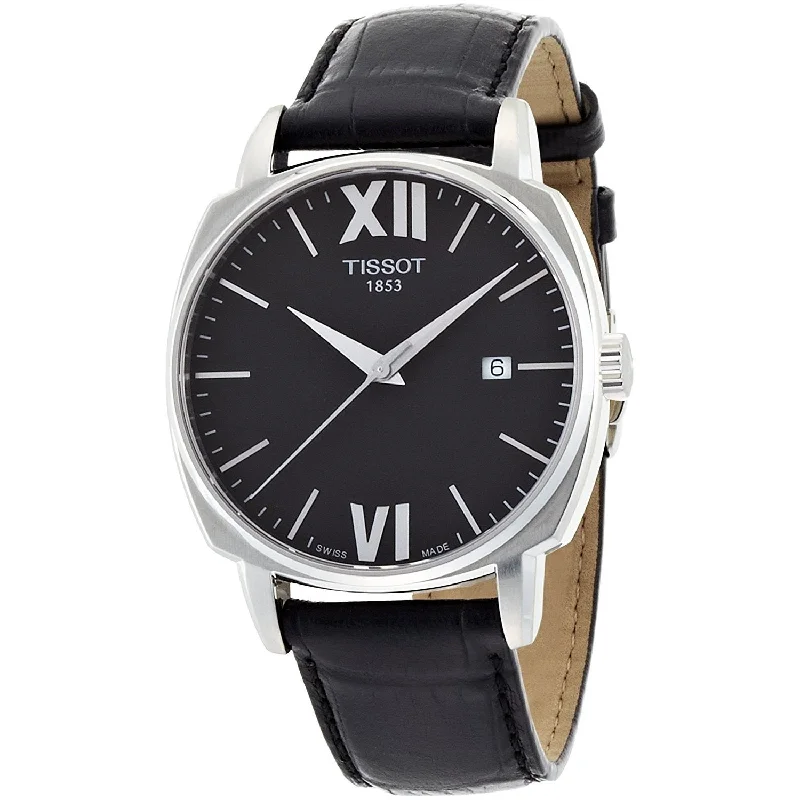 Tissot Men's T0595071605800 T-Lord Automatic Black Leather Watch