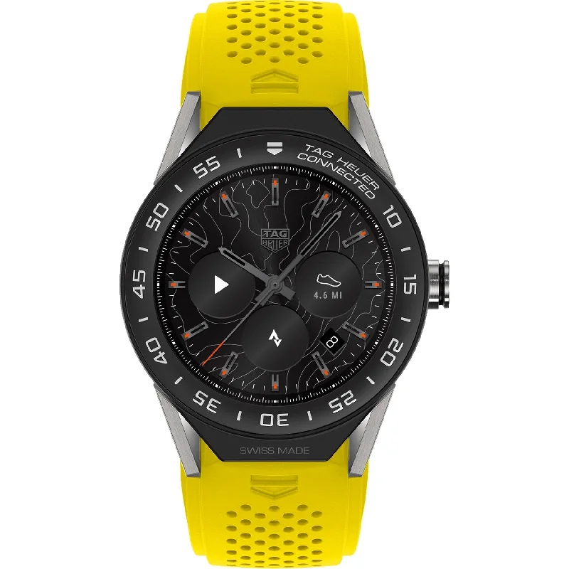 Tag Heuer Men's SBF8A8001.11FT6082 Connected Modular Yellow Rubber Watch