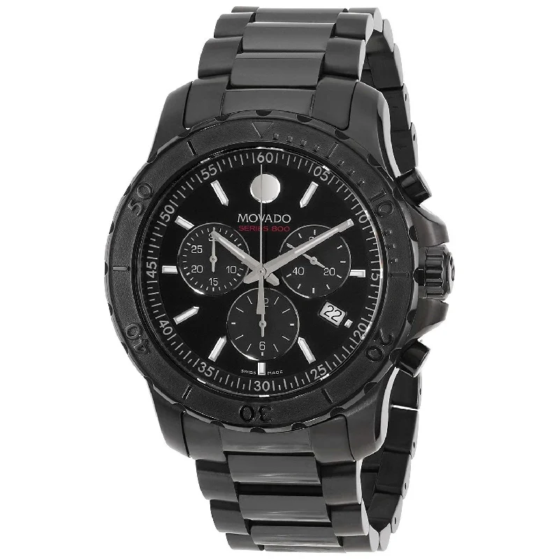 Movado Men's 2600119 Series 800 Chronograph Black Stainless Steel Watch