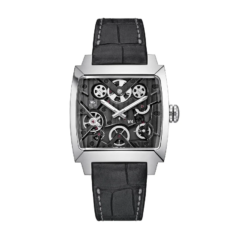 Tag Heuer Men's WAW2080.FC6288 Monaco Limited Edition Automatic Anthracite Alligator leather Watch