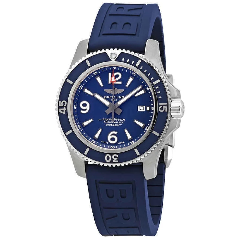 Breitling Men's A17367D81C1S2 Superocean 44 Blue Rubber Watch