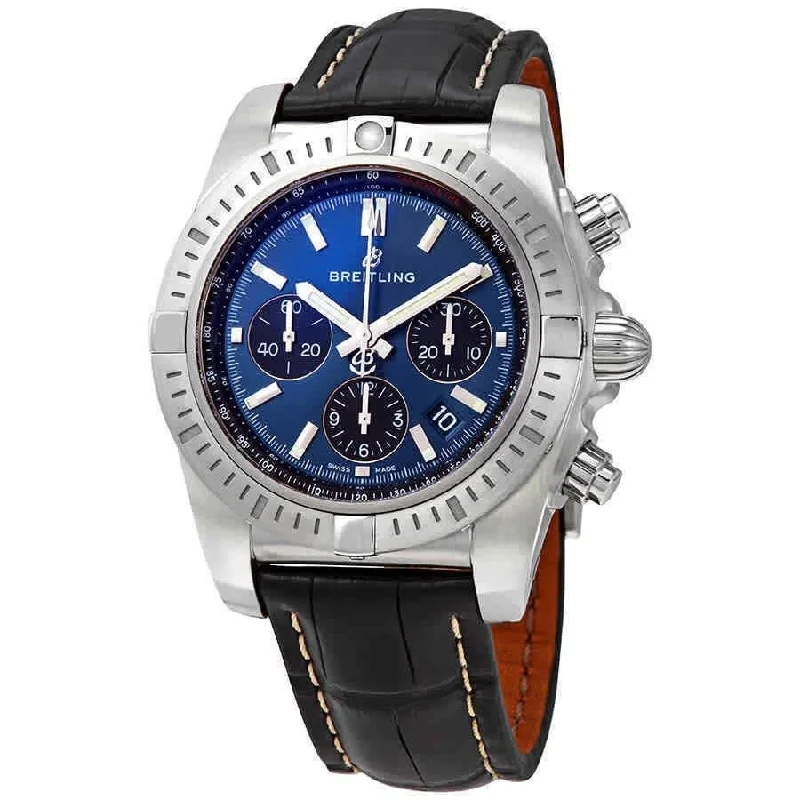 Breitling Men's AB0115101C1P2 Chronomat Chronograph Black Leather Watch