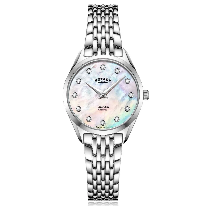 Rotary Ultra Slim Ladies White Watch LB08010/07/D