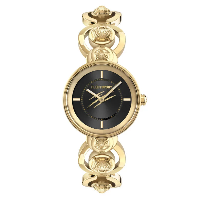 Plein Sport Supernova Ladies Black Gold  Watch PSLEA0524