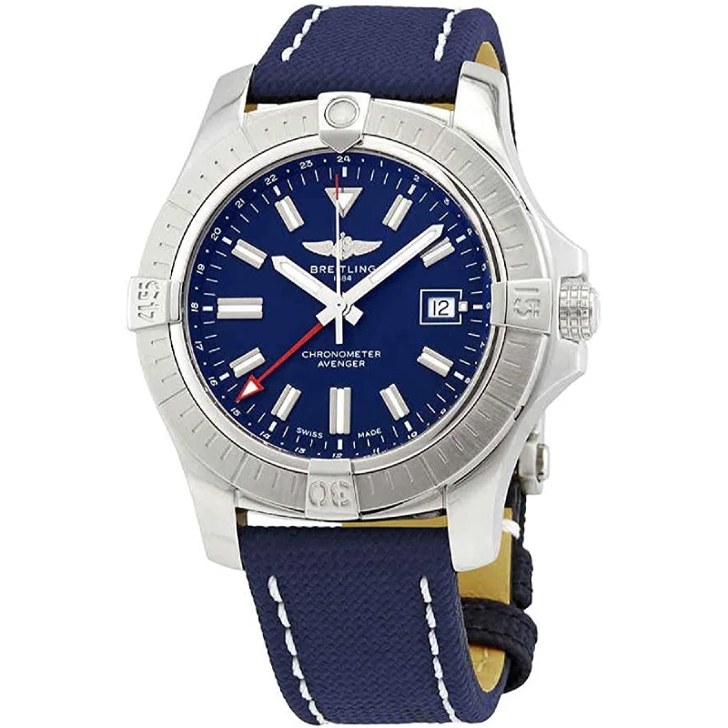 Breitling Men's A32395101C1X2 Avenger GMT Blue Leather Watch