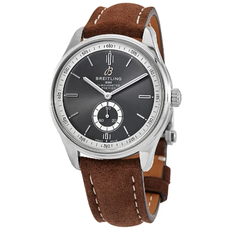 Breitling Men's A37340351B1X1 Premier Brown Leather Watch