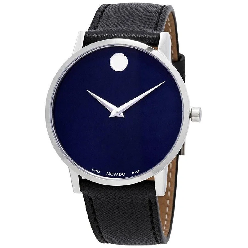 Movado Men's 0607197 Museum Classic Dot Black Leather Watch