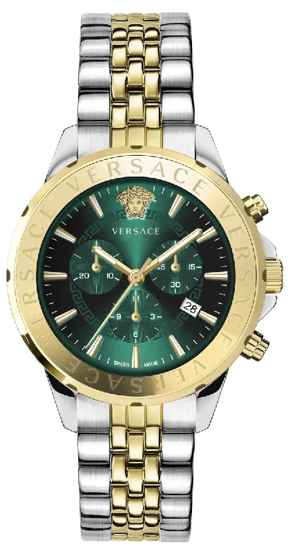 Versace Men's Watch Chrono Signature Green Bracelet VEV602023