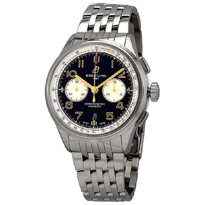 Breitling Men's AB0118A21B1A1 Premier Chronograph Stainless Steel Watch