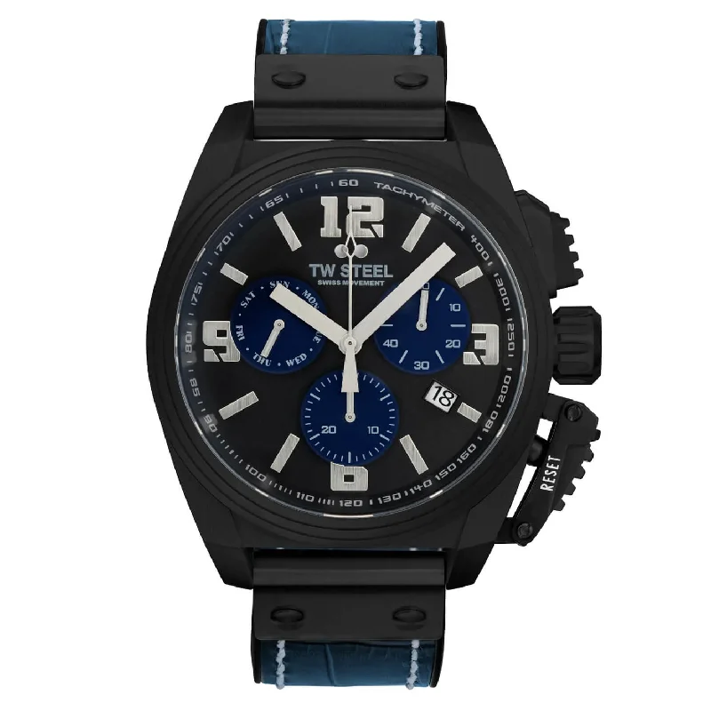 TW Steel Watch Swiss Canteen Chronograph Black TW1117