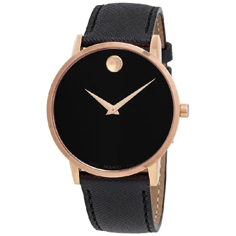 Movado Men's 0607196 Museum Black leather Watch