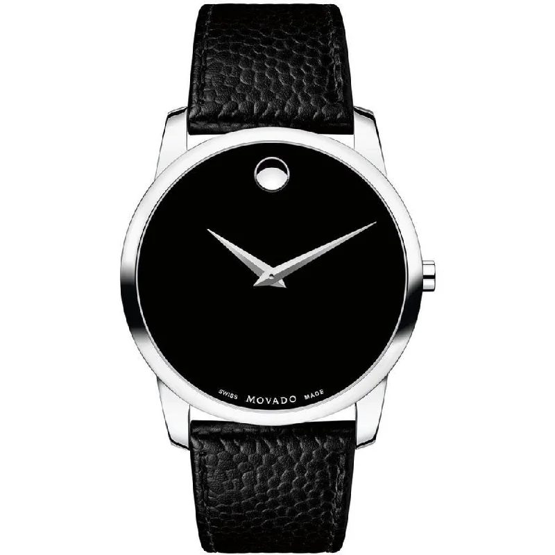 Movado Men's 0607012 Museum Black Leather Watch