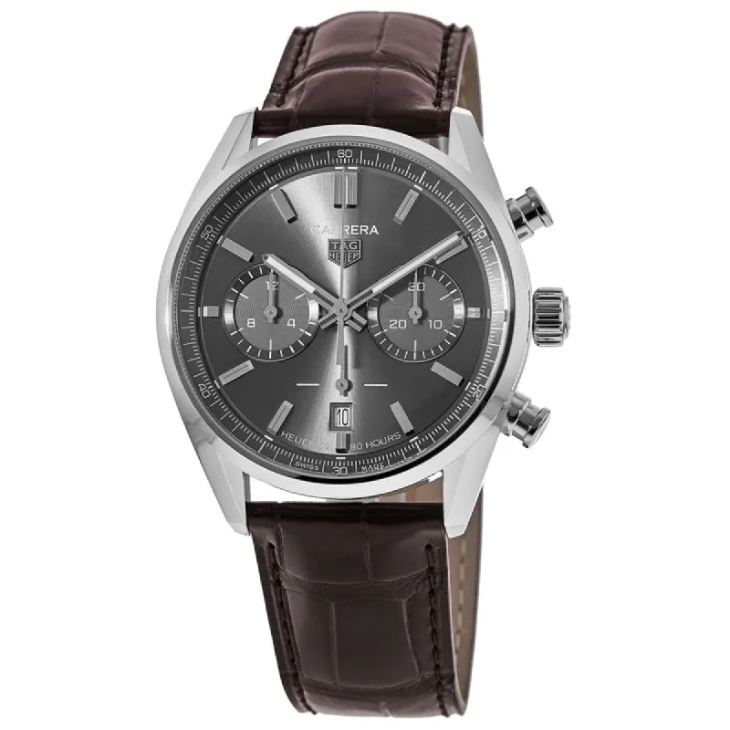 Tag Heuer Men's CBN2012.FC6483 Carrera  Chronograph Brown Leather Watch