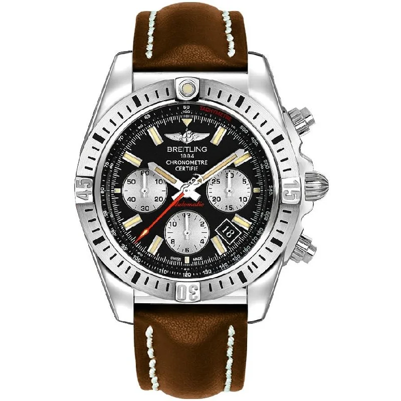 Breitling Men's AB01154G-BD13-437X Chronomat 44 Airborne Chronograph Brown Leather Watch