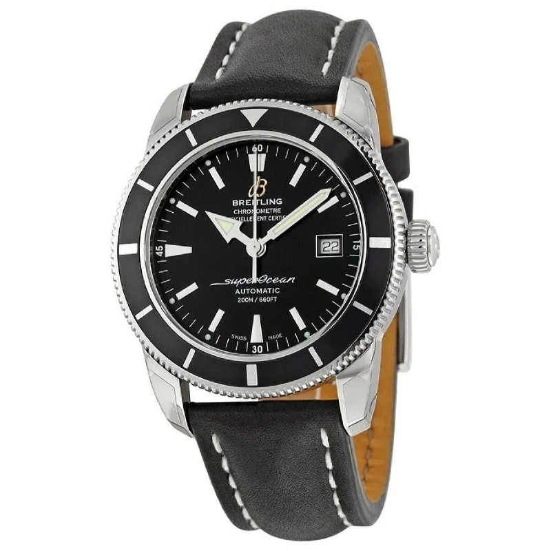 Breitling Men's A1732124-G717-435X Superocean Heritage Black Leather Watch