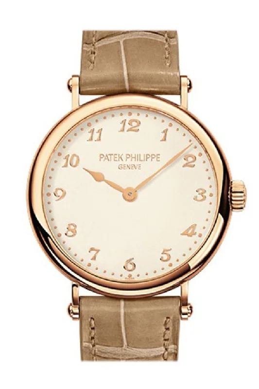 PATEK PHILIPPE Calatrava Cream Dial 18kt Rose Gold Automatic 34mm Ladies Cream Dial Watch 7200R-001