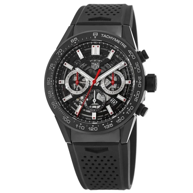 Tag Heuer Men's CBG2A90.FT6173 Carrera Chronograph Black Rubber Watch