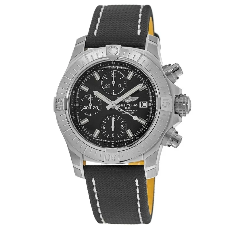 Breitling Men's A13385101B1X1 Avenger Chronograph Chronograph Anthracite Leather Watch