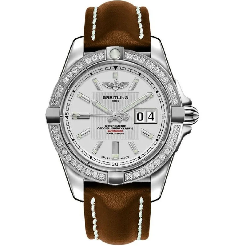 Breitling Men's A49350LA-G699-431X Galactic 41 Brown Leather Watch