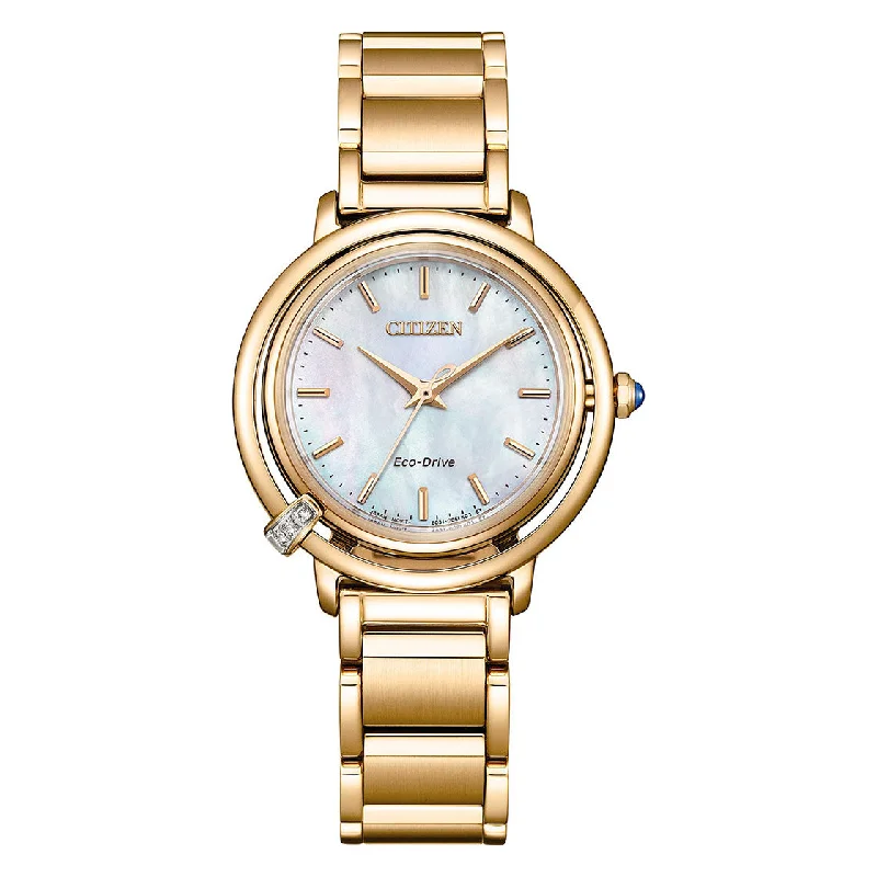 CITIZEN ECO-DRIVE LADIES WATCH MOTHER-OF-PEARL DIAL - EM1093-61D