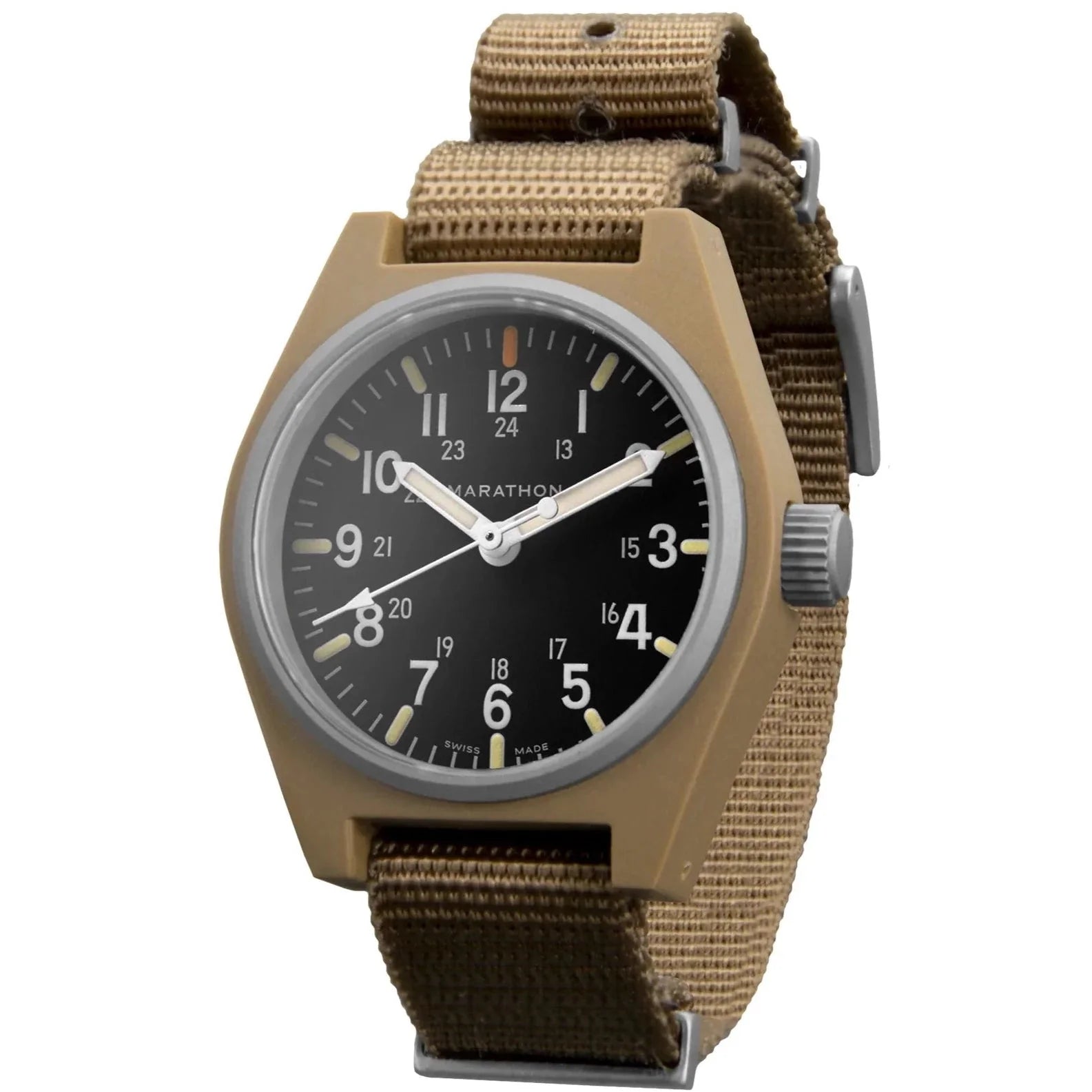 Marathon General Purpose Quartz with MaraGlo (GPQ) - 34mm No Government Markings Desert Tan WW194009-DT-NGM