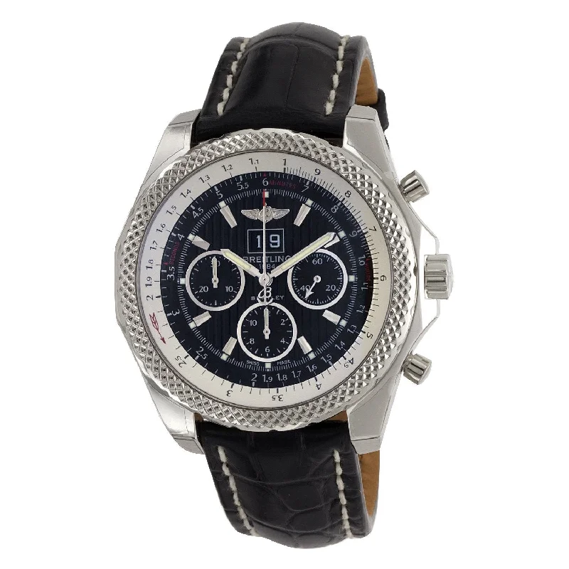 Breitling Men's A4436412-BE17-760P Bentley 6.75 Chronograph Black Leather Watch