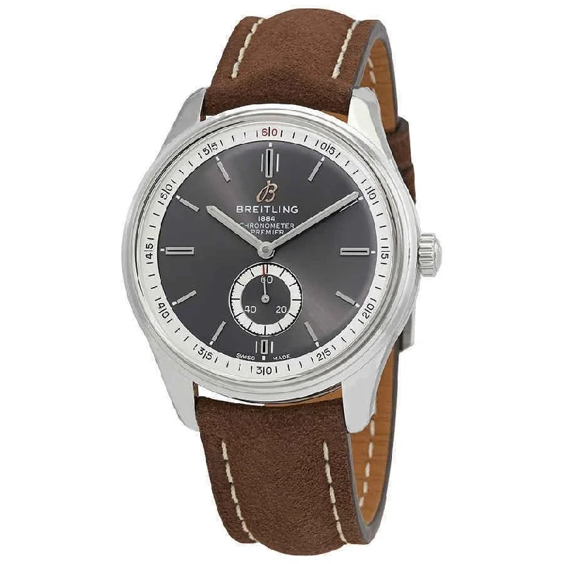 Breitling Men's A37340351B1X2 Premier Brown Leather Watch