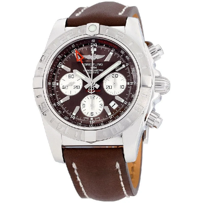 Breitling Men's AB042011-Q589-437X Chronomat Chronograph Brown Leather Watch