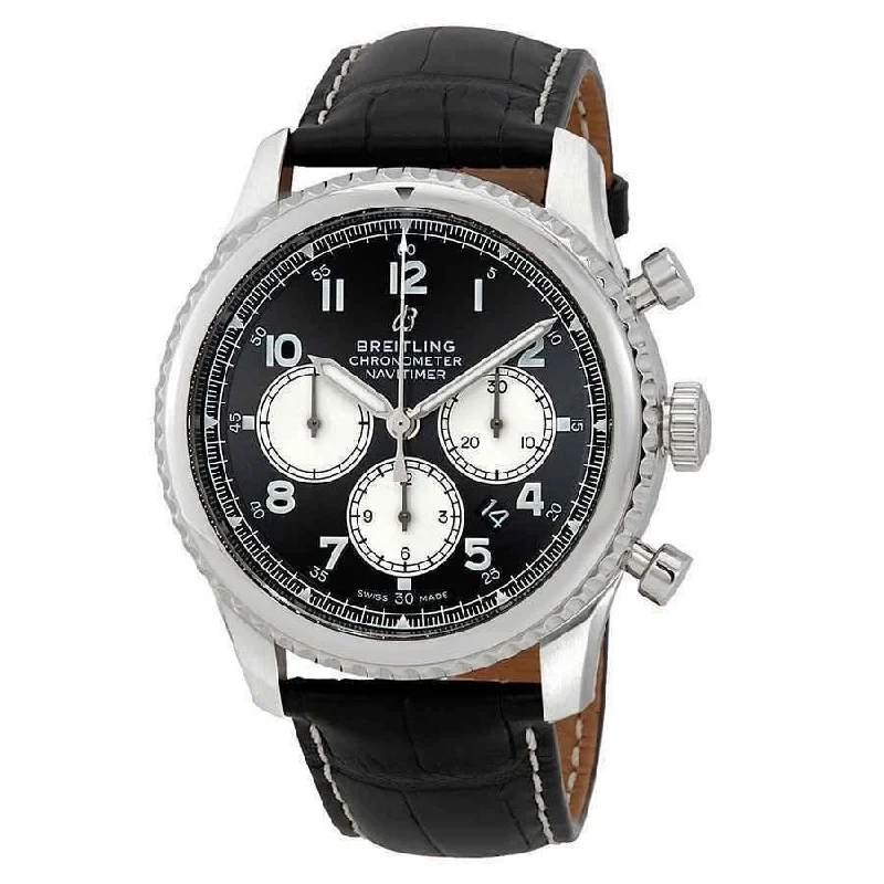 Breitling Men's AB0117131B1P1 Navitimer 8 Chronograph Black Leather Watch