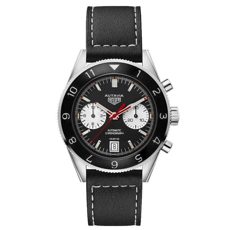 Tag Heuer Men's CBE2118.FC8246 Autavia Heritage Chronograph Black Leather Watch