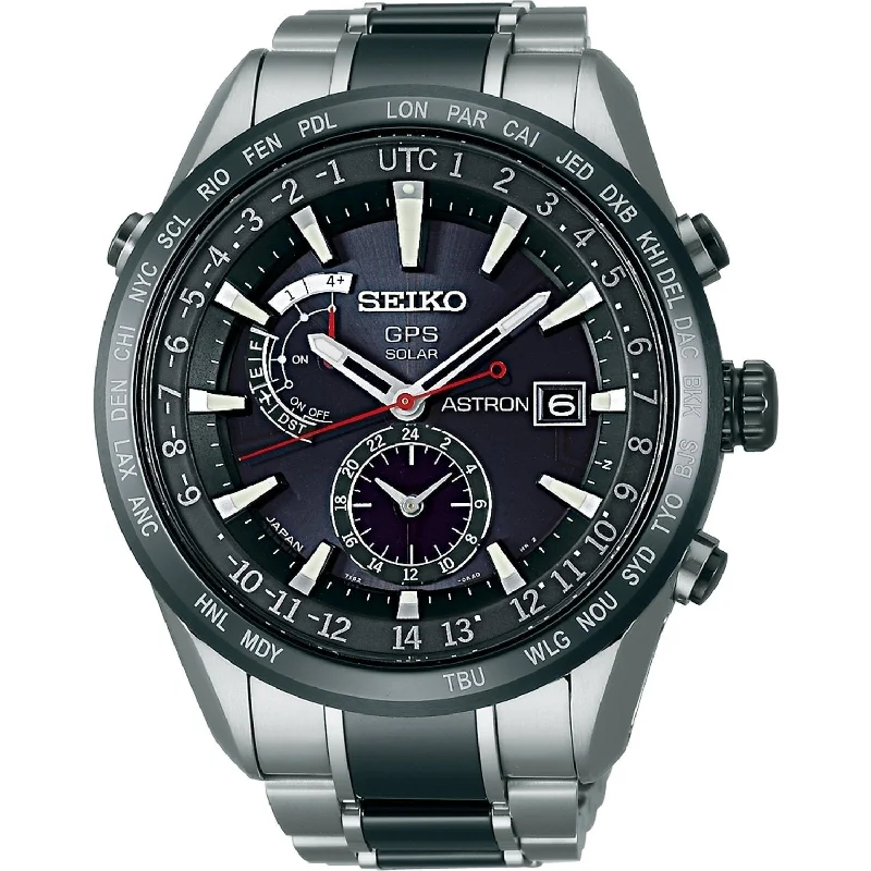 Seiko Men's SAST015 Astron GPS Solar World Time Two-Tone Stainless steel and Ceramic Watch