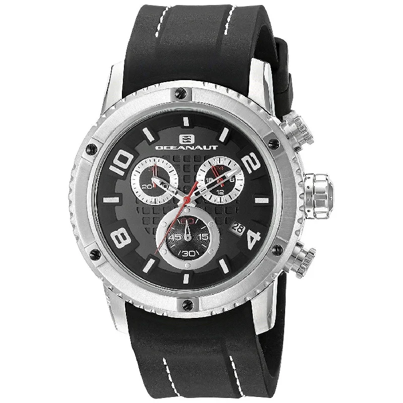 Oceanaut Men's OC3120R Impulse Sport Chronograph Black Silicone Watch