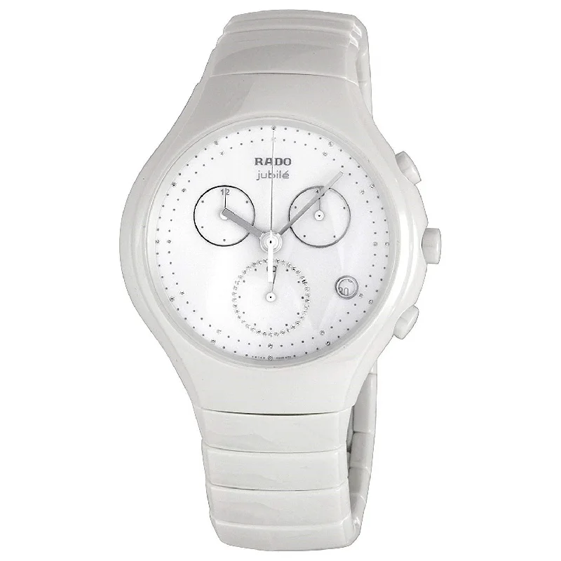 Rado Men's R27832702 True   Chronograph White Ceramic Watch