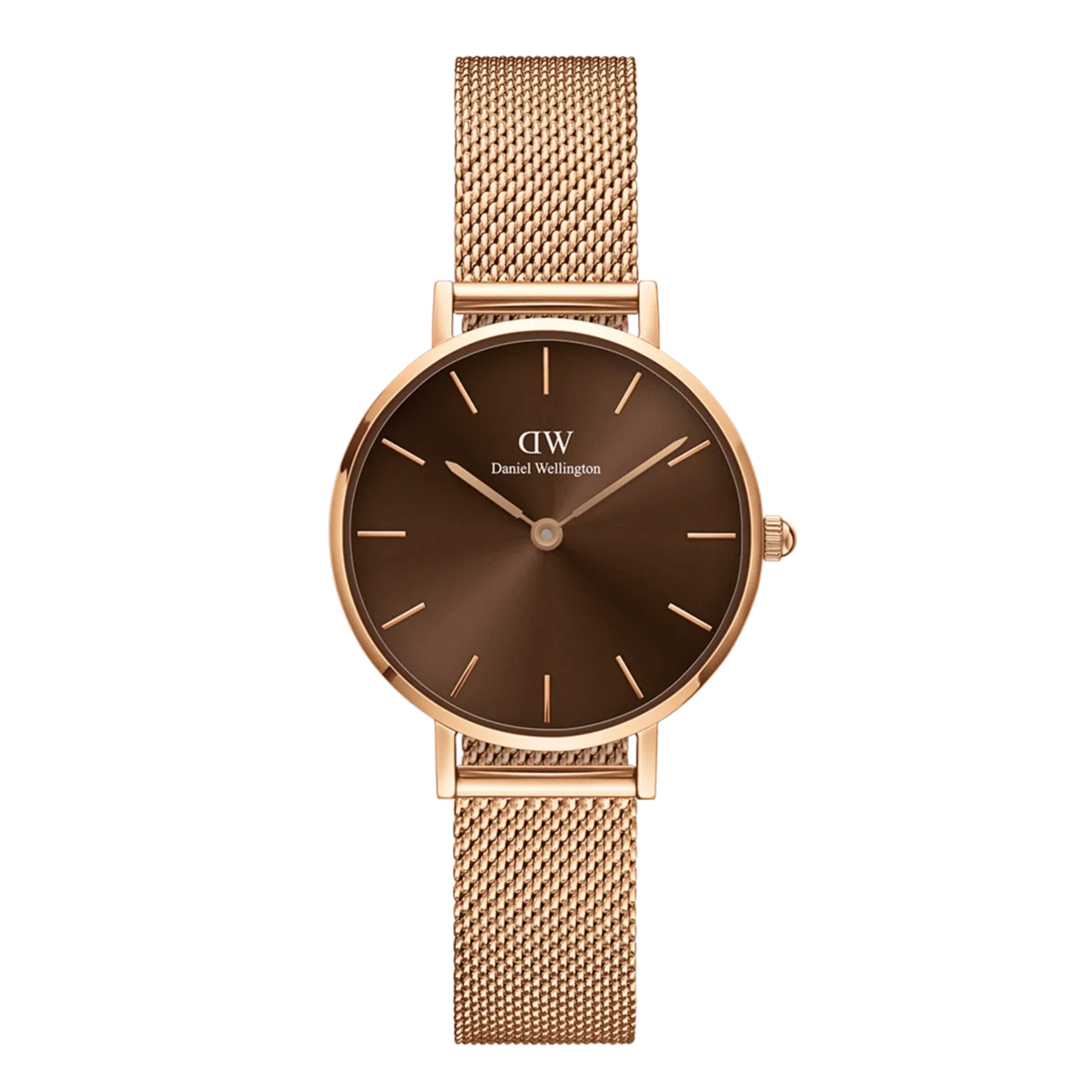 Daniel Wellington Ladies Rose Gold Petite Amber Watch DW00100477