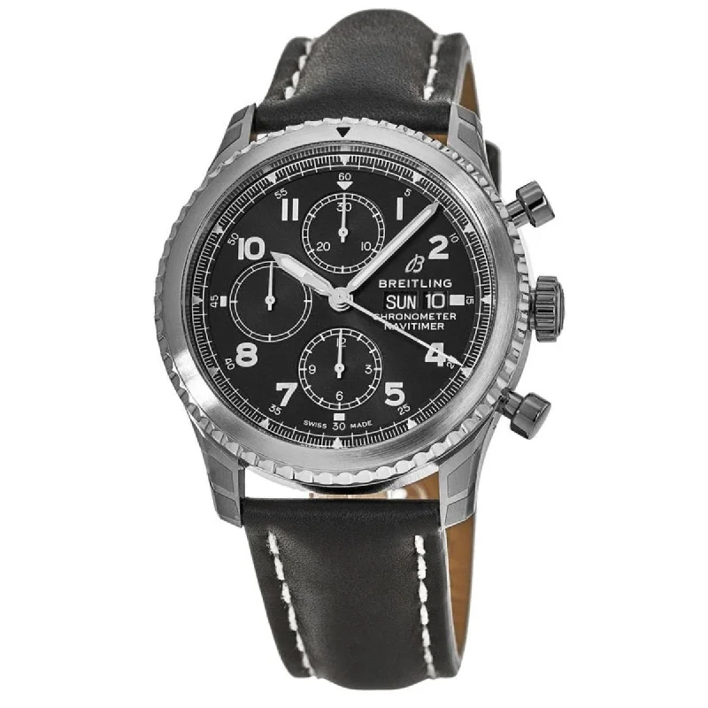 Breitling Men's A1331410-BG69-497X Navitimer 8 Chronograph Black Leather Watch