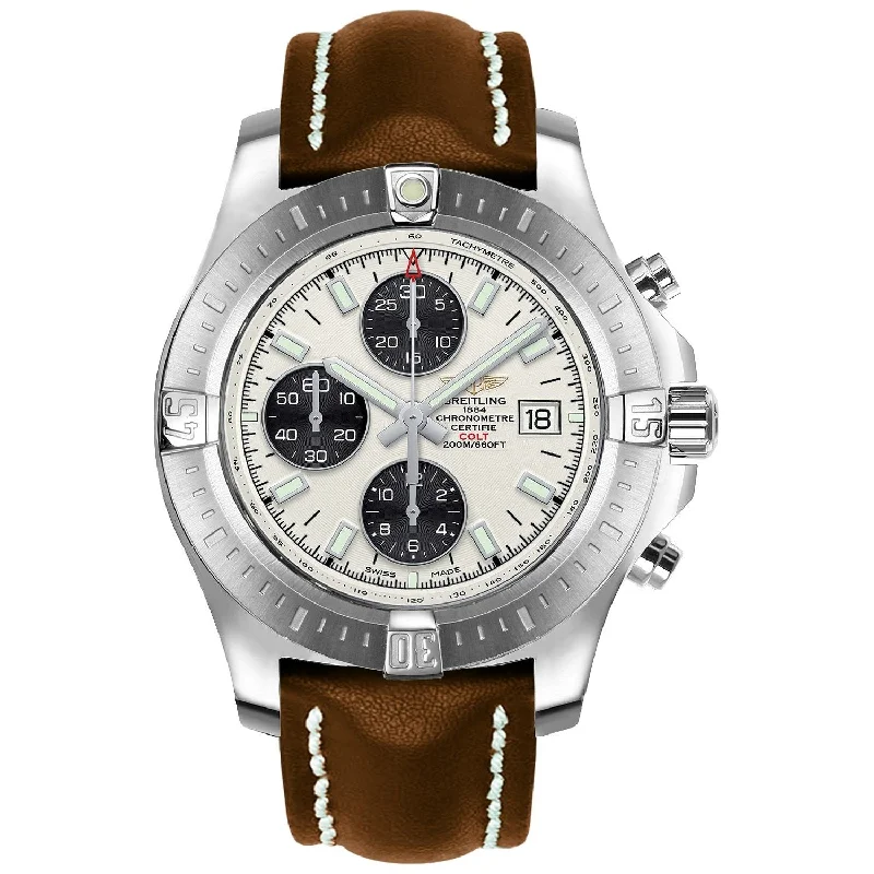 Breitling Men's A1338811-G804-437X Colt Chronograph Brown Leather Watch