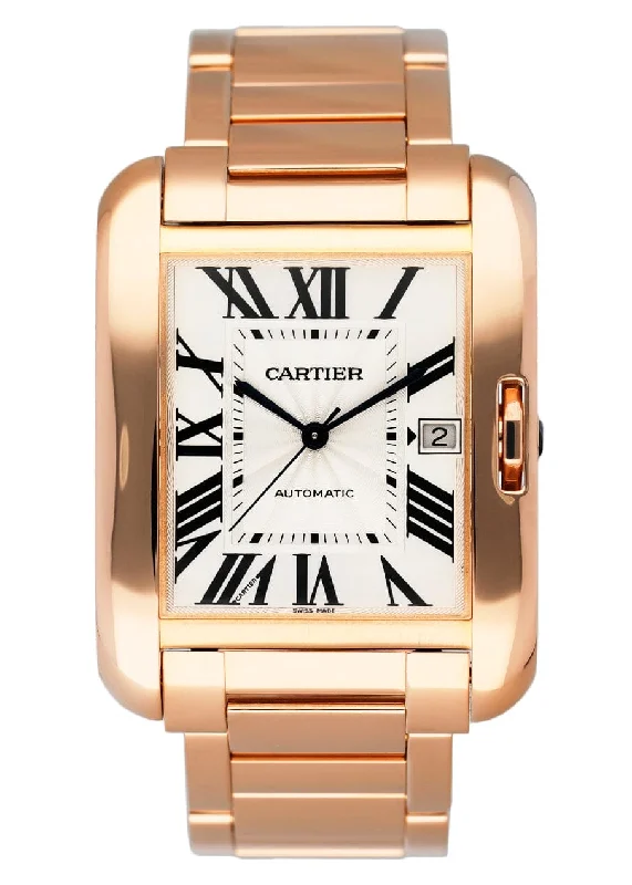 Cartier Tank Anglaise XL W5310002 18K Rose Gold  Mens Watch