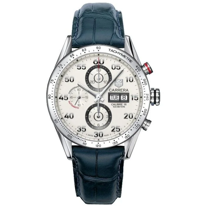 Tag Heuer Men's CV2A11.FC6183 Carrera Chronograph Blue Leather Watch