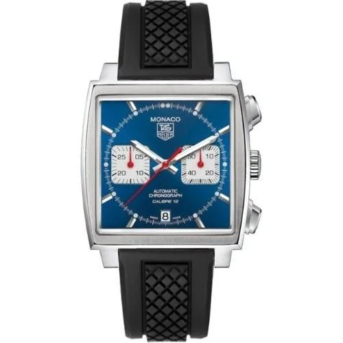 Tag Heuer Men's CAW2111.FT6005 Monaco Black Rubber Watch